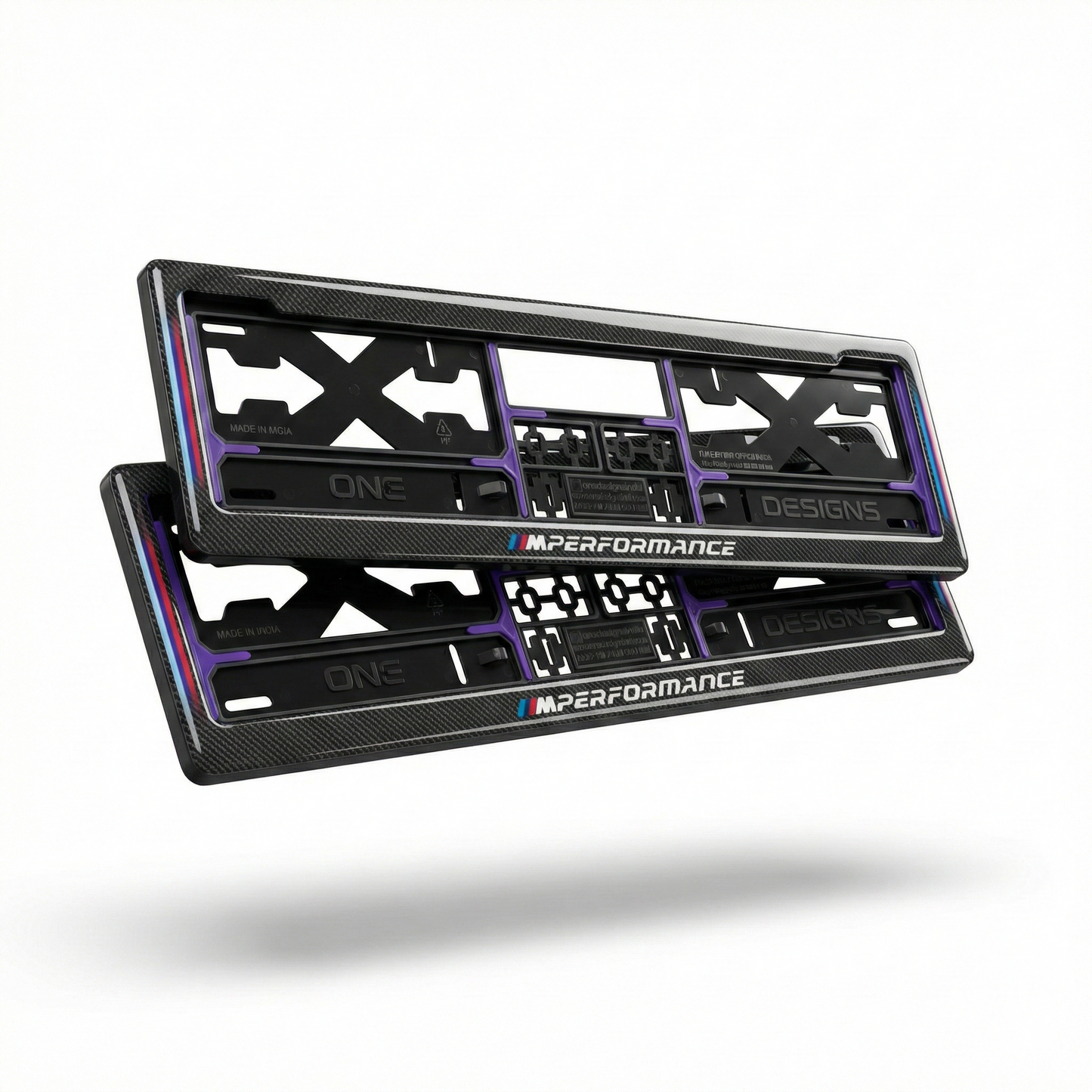 ONEDESIGNS BMW Edition Gel Number Plate Frame – Premium 3D Gloss Finish | Universal Fit for All Cars