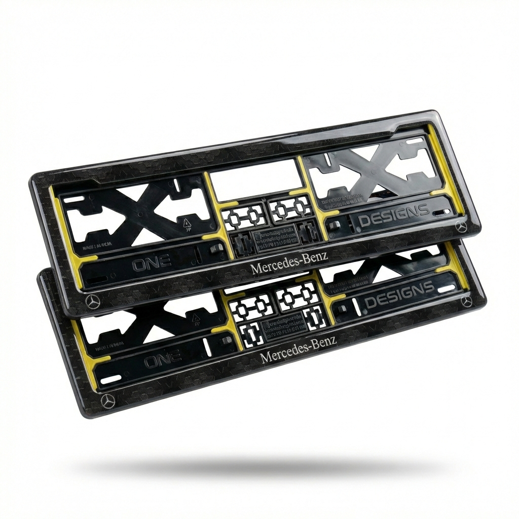 ONEDESIGNS Mercedes-Benz Edition Gel Number Plate Frame – Premium 3D Gloss Finish | Universal Fit for All Cars