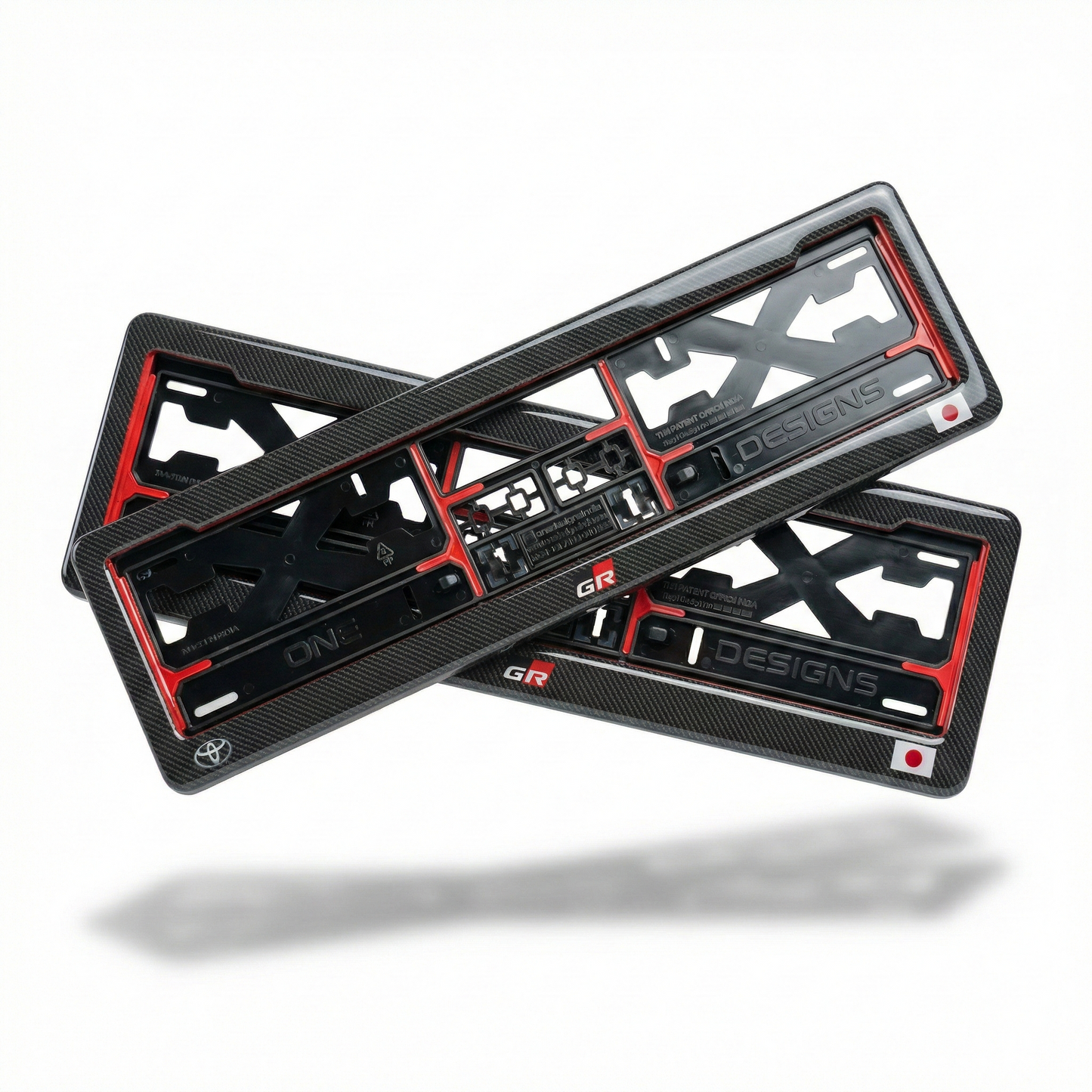 ONEDESIGNS Toyota Edition Gel Number Plate Frame – Premium 3D Gloss Finish | Universal Fit for All Cars