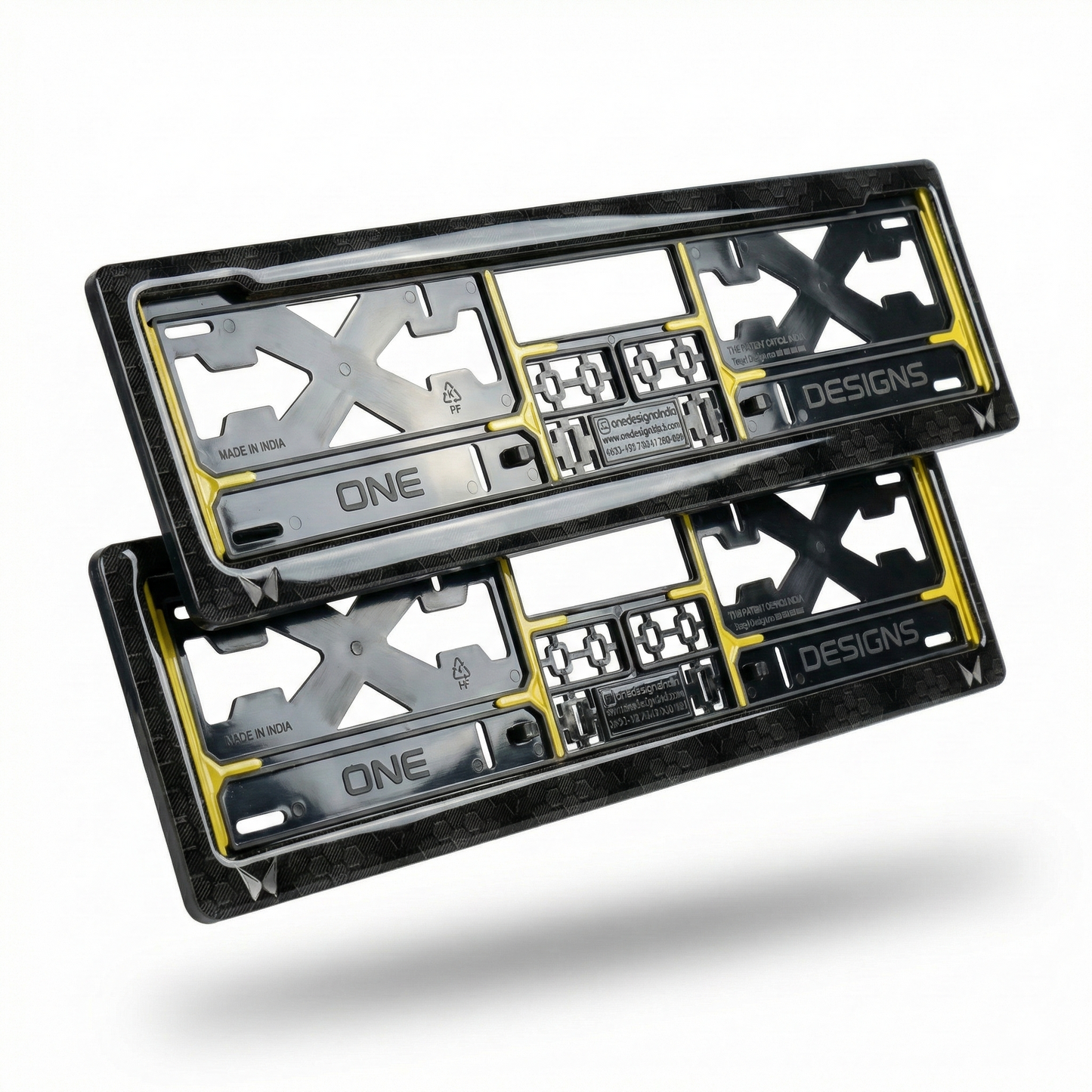 ONEDESIGNS Mahindra Edition Gel Number Plate Frame – Premium 3D Gloss Finish | Universal Fit for All Cars