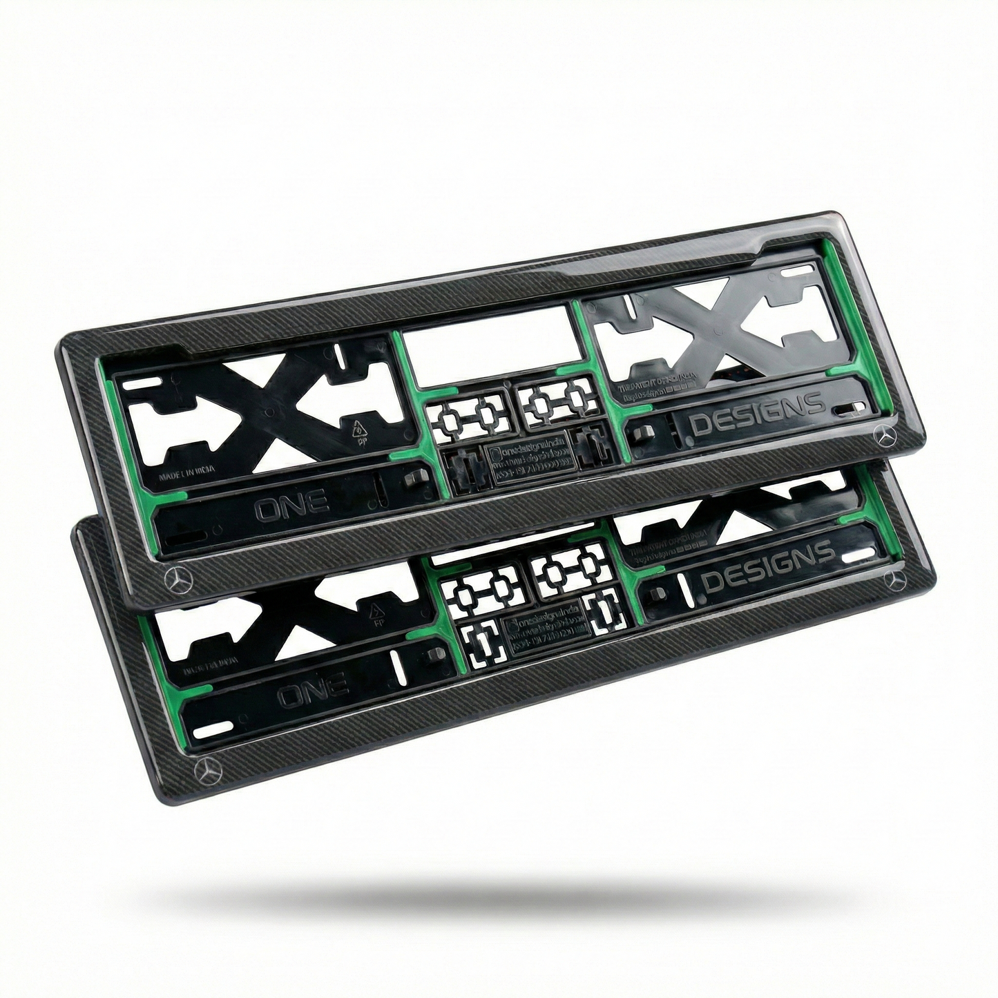 ONEDESIGNS Mercedes-Benz Edition Gel Number Plate Frame – Premium 3D Gloss Finish | Universal Fit for All Cars