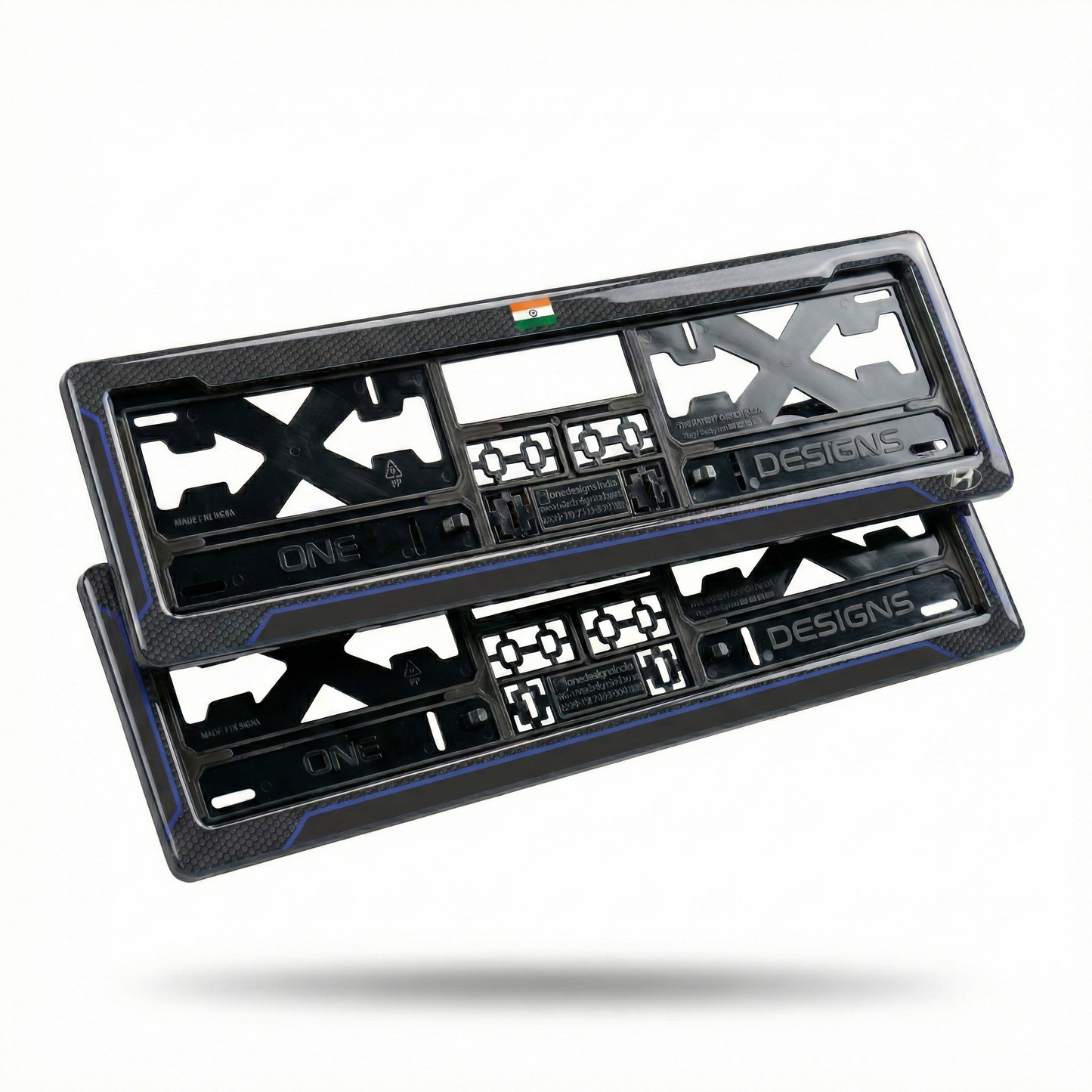 ONEDESIGNS Hyundai Edition Gel Number Plate Frame – Premium 3D Gloss Finish | Universal Fit for All Cars