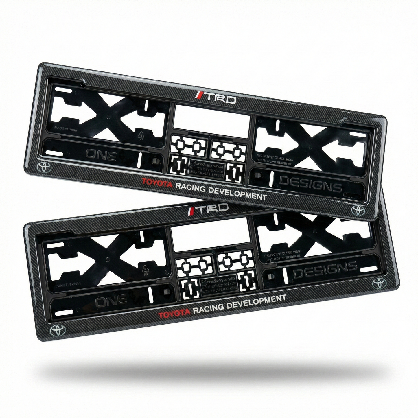 ONEDESIGNS Toyota Edition Gel Number Plate Frame – Premium 3D Gloss Finish | Universal Fit for All Cars