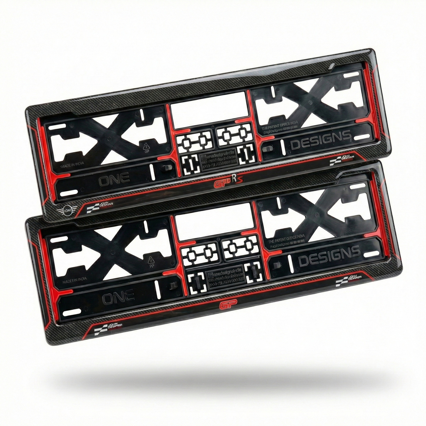 ONEDESIGNS Mini Cooper Edition Gel Number Plate Frame β Premium 3D Gloss Finish | Universal Fit for All Cars