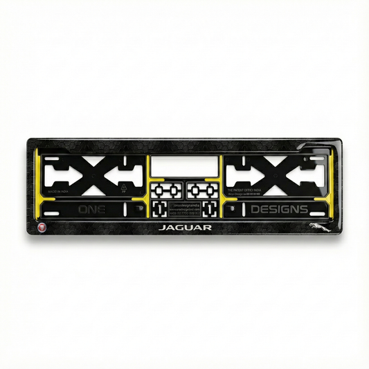 ONEDESIGNS Jaguar Edition Gel Number Plate Frame – Premium 3D Gloss Finish | Universal Fit for All Cars