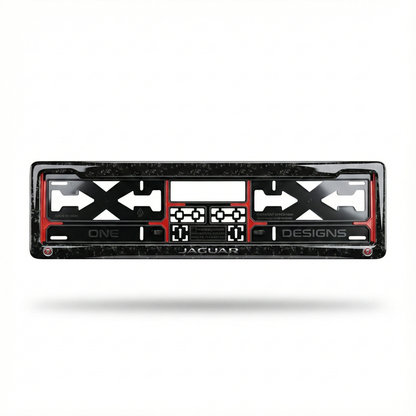 ONEDESIGNS Jaguar Edition Gel Number Plate Frame – Premium 3D Gloss Finish | Universal Fit for All Cars