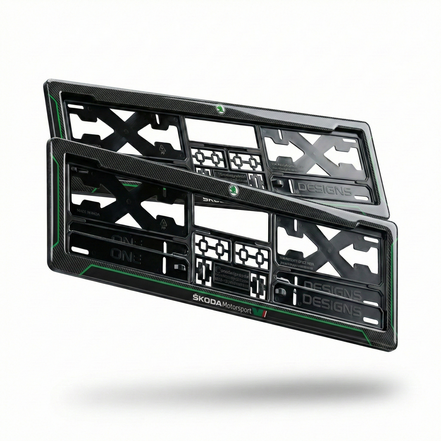 ONEDESIGNS Skoda Edition Gel Number Plate Frame – Premium 3D Gloss Finish | Universal Fit for All Cars