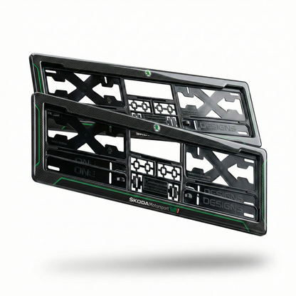 ONEDESIGNS Skoda Edition Gel Number Plate Frame – Premium 3D Gloss Finish | Universal Fit for All Cars