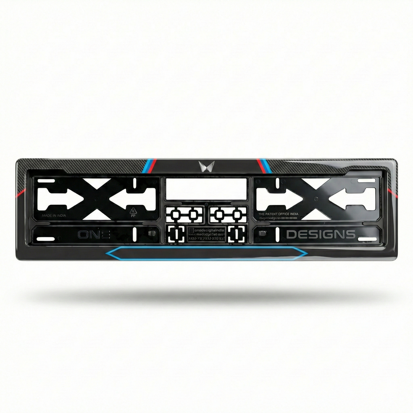ONEDESIGNS Mahindra Edition Gel Number Plate Frame – Premium 3D Gloss Finish | Universal Fit for All Cars