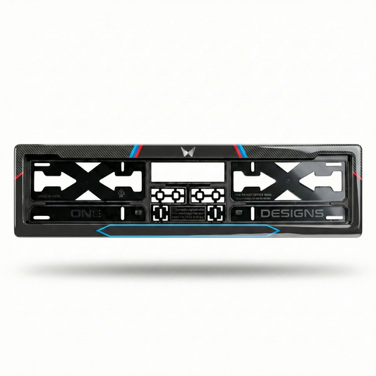 ONEDESIGNS Mahindra Edition Gel Number Plate Frame – Premium 3D Gloss Finish | Universal Fit for All Cars
