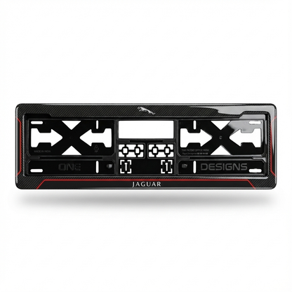 ONEDESIGNS Jaguar Edition Gel Number Plate Frame – Premium 3D Gloss Finish | Universal Fit for All Cars