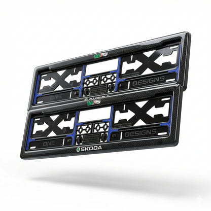 ONEDESIGNS Skoda Edition Gel Number Plate Frame – Premium 3D Gloss Finish | Universal Fit for All Cars