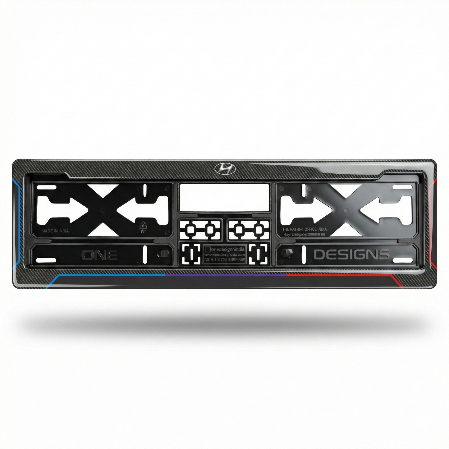 ONEDESIGNS Hyundai Edition Gel Number Plate Frame – Premium 3D Gloss Finish | Universal Fit for All Cars