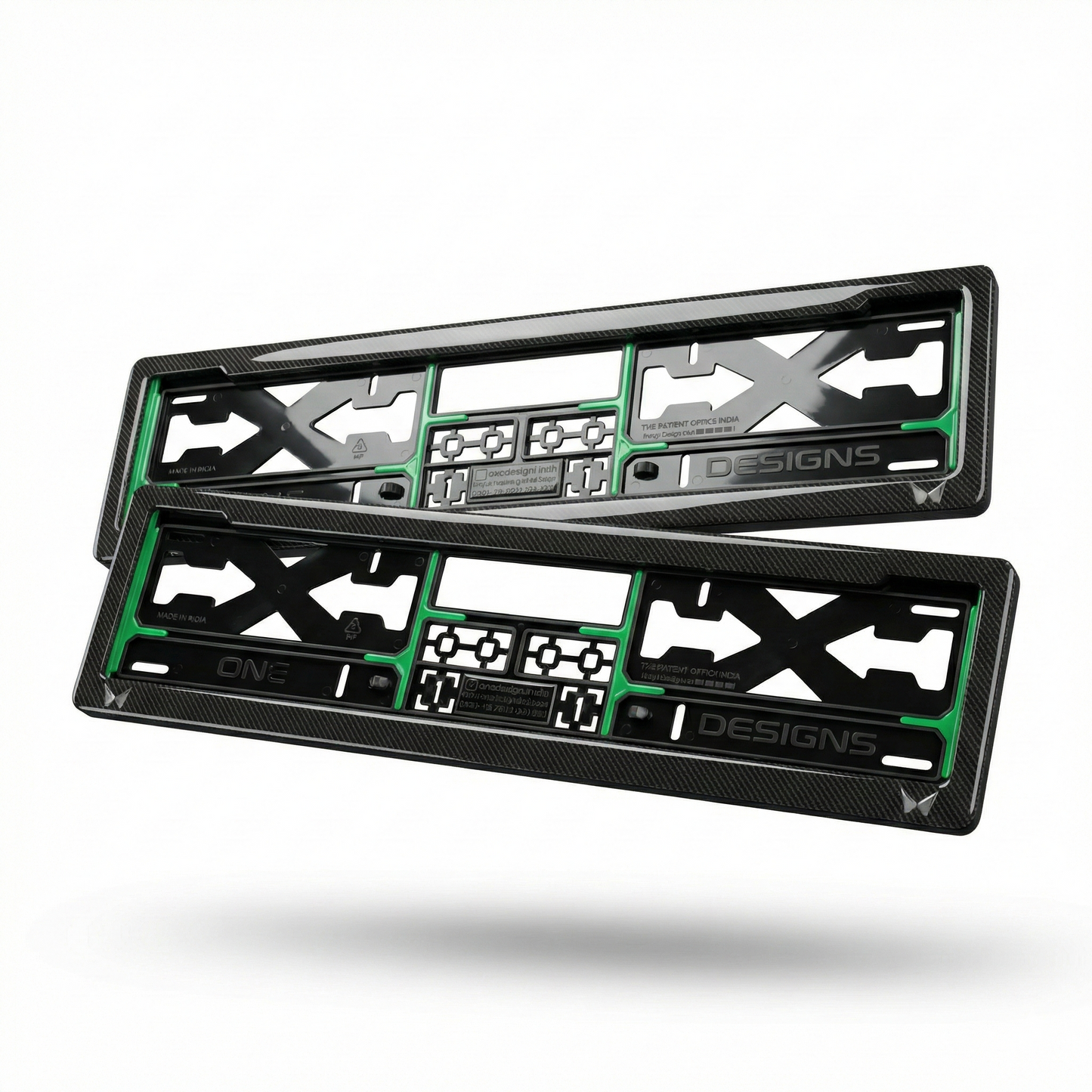 ONEDESIGNS Mahindra Edition Gel Number Plate Frame – Premium 3D Gloss Finish | Universal Fit for All Cars