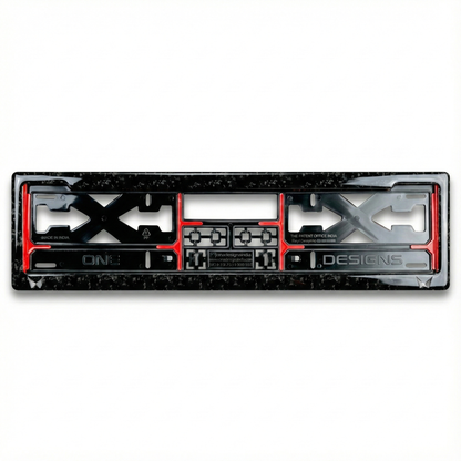 ONEDESIGNS Mahindra Edition Gel Number Plate Frame – Premium 3D Gloss Finish | Universal Fit for All Cars