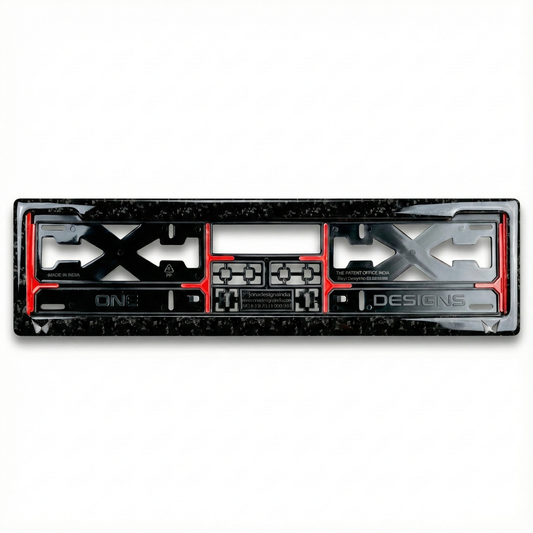 ONEDESIGNS Mahindra Edition Gel Number Plate Frame – Premium 3D Gloss Finish | Universal Fit for All Cars