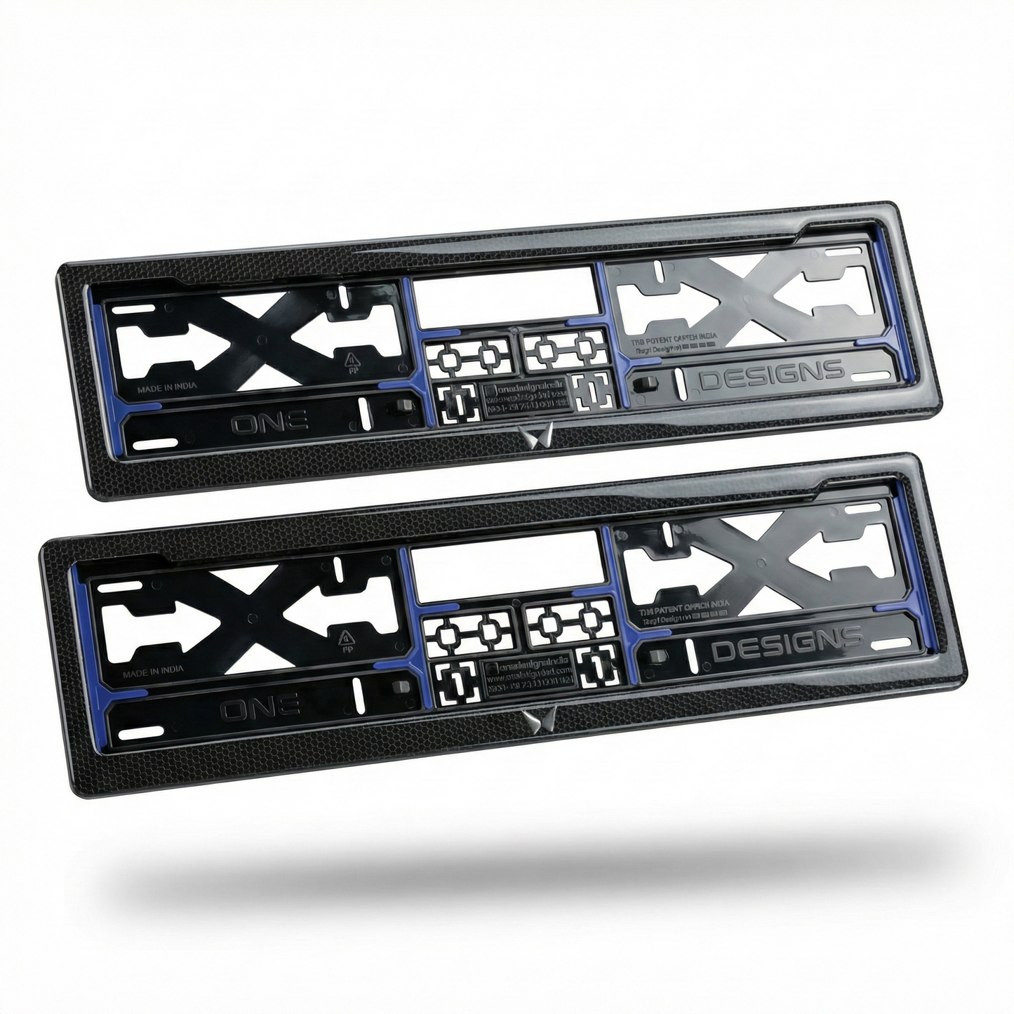 ONEDESIGNS Mahindra Edition Gel Number Plate Frame – Premium 3D Gloss Finish | Universal Fit for All Cars