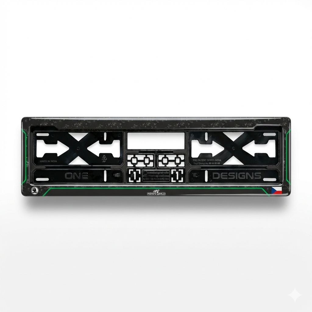 ONEDESIGNS Skoda Edition Gel Number Plate Frame – Premium 3D Gloss Finish | Universal Fit for All Cars