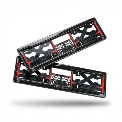 ONEDESIGNS Jaguar Edition Gel Number Plate Frame – Premium 3D Gloss Finish | Universal Fit for All Cars