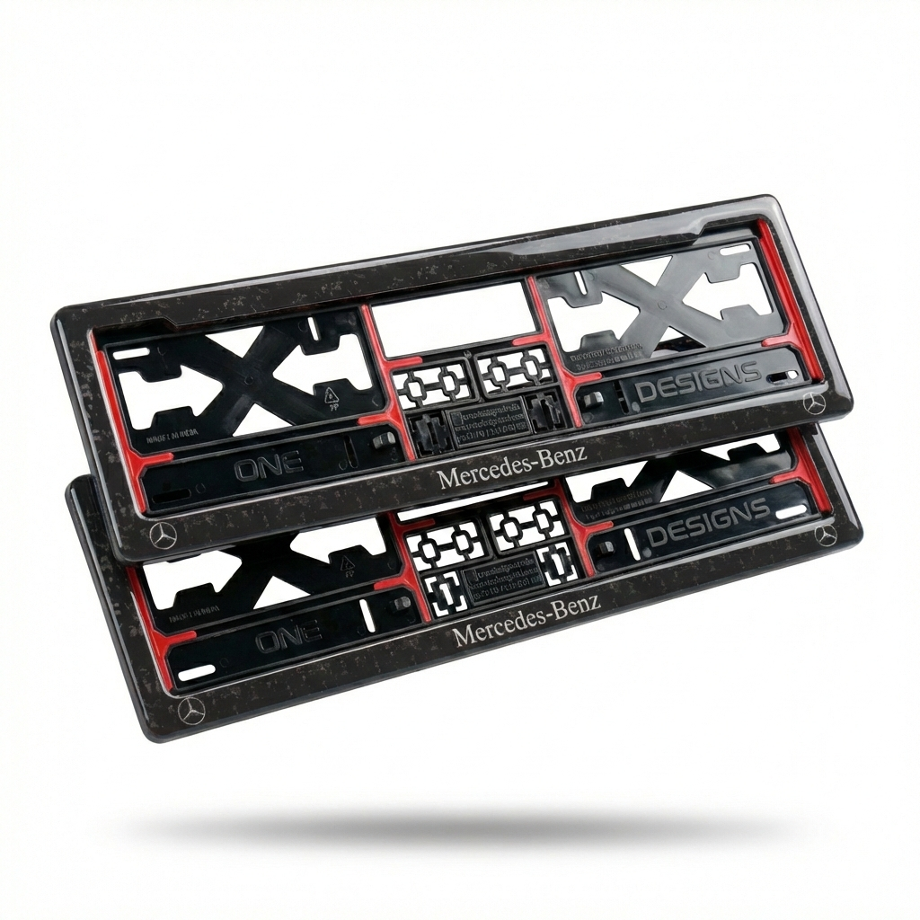 ONEDESIGNS Mercedes-Benz Edition Gel Number Plate Frame – Premium 3D Gloss Finish | Universal Fit for All Cars