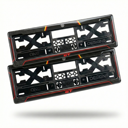 ONEDESIGNS Volkswagen Edition Gel Number Plate Frame – Premium 3D Gloss Finish | Universal Fit for All Cars