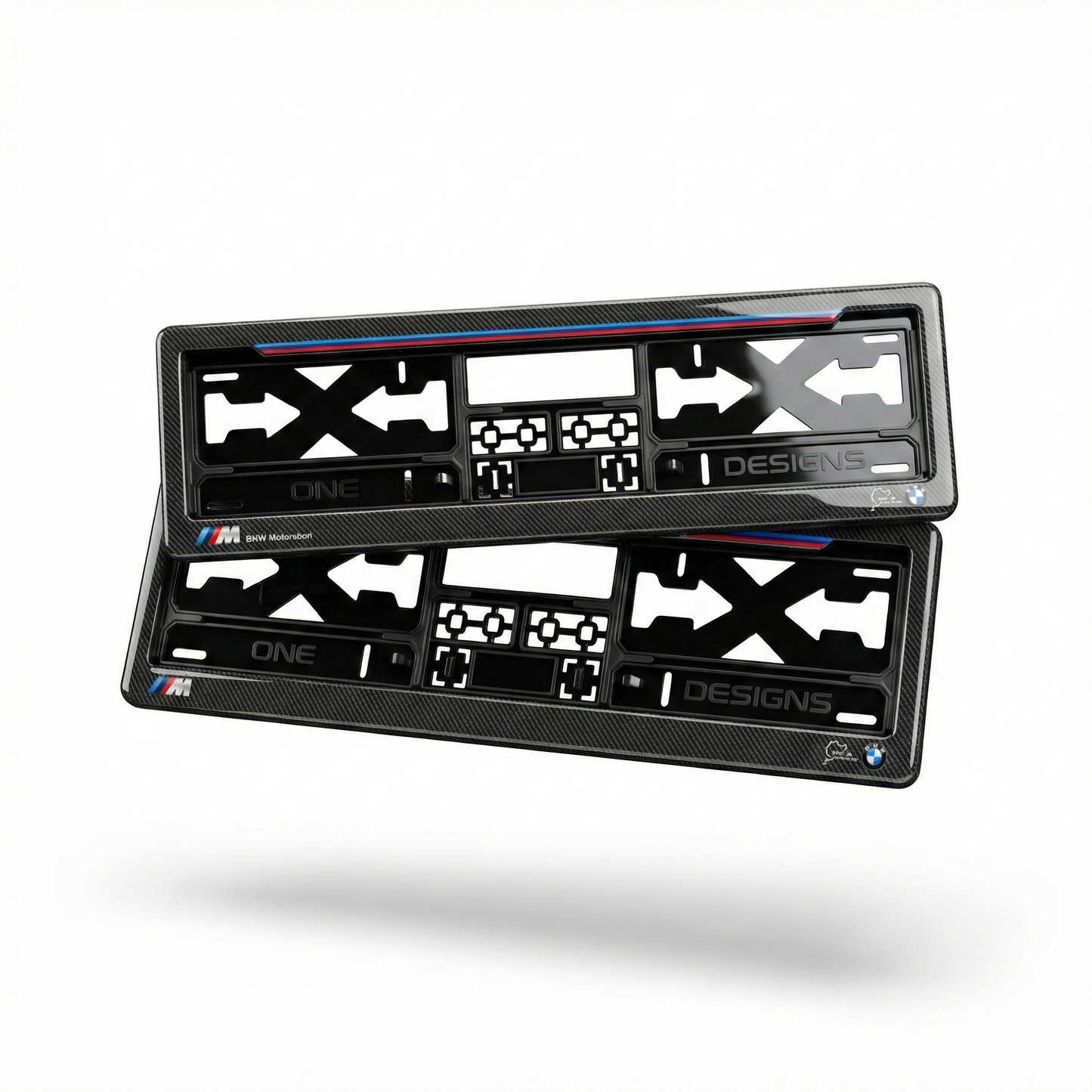 ONEDESIGNS BMW Edition Gel Number Plate Frame – Premium 3D Gloss Finish | Universal Fit for All Cars