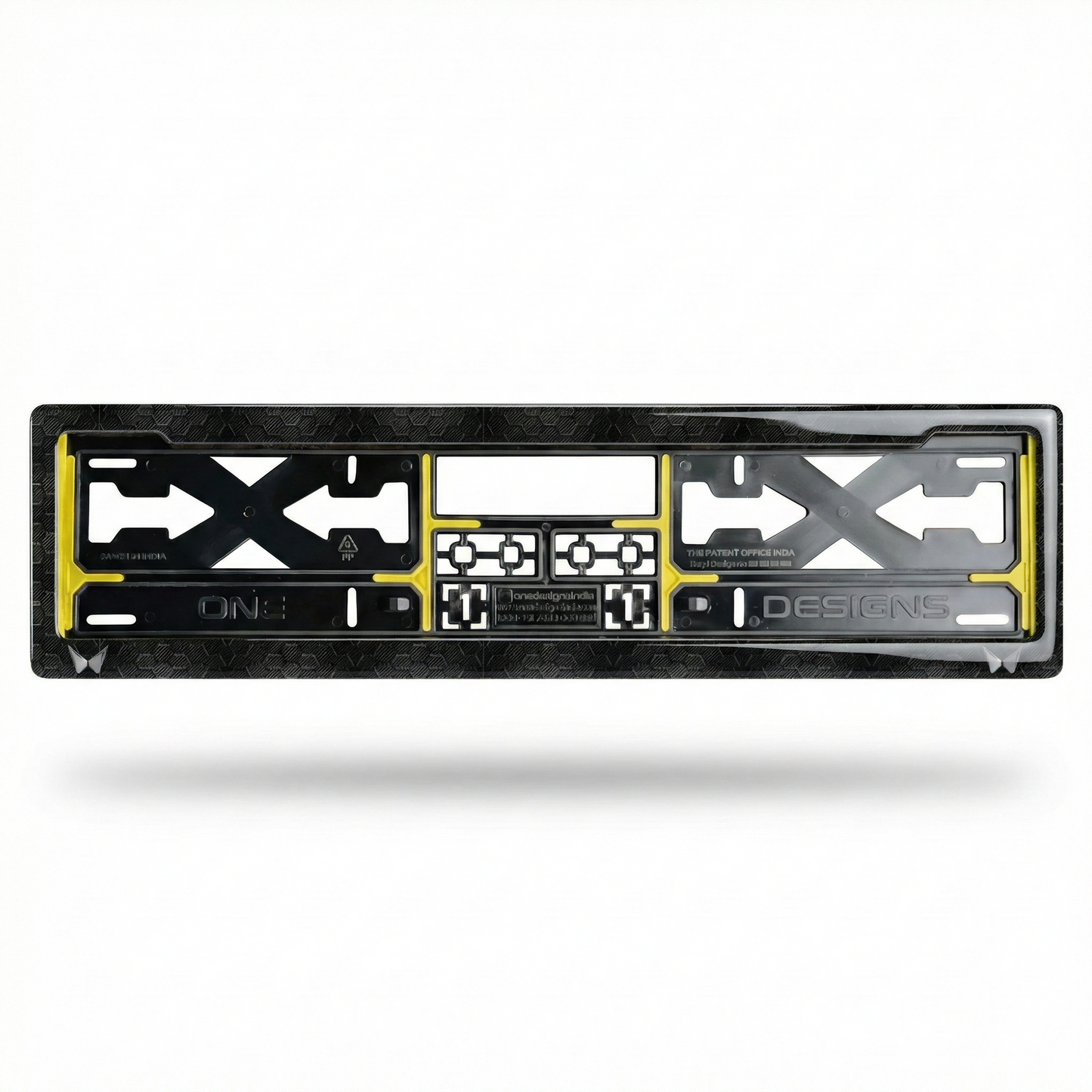 ONEDESIGNS Mahindra Edition Gel Number Plate Frame – Premium 3D Gloss Finish | Universal Fit for All Cars