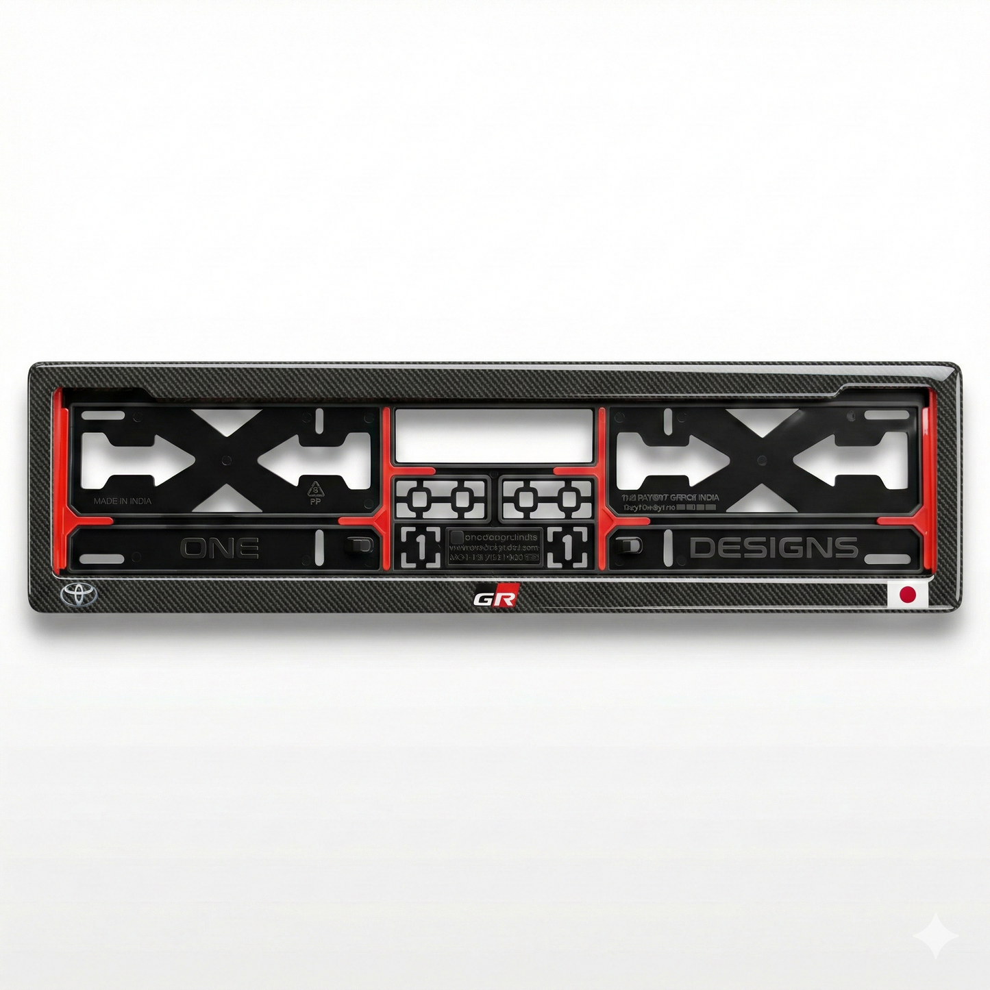 ONEDESIGNS Toyota Edition Gel Number Plate Frame – Premium 3D Gloss Finish | Universal Fit for All Cars