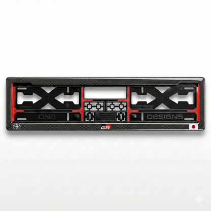 ONEDESIGNS Toyota Edition Gel Number Plate Frame – Premium 3D Gloss Finish | Universal Fit for All Cars