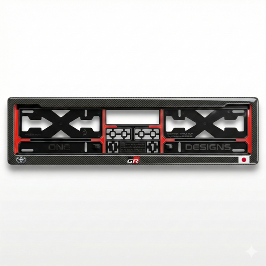 ONEDESIGNS Toyota Edition Gel Number Plate Frame – Premium 3D Gloss Finish | Universal Fit for All Cars