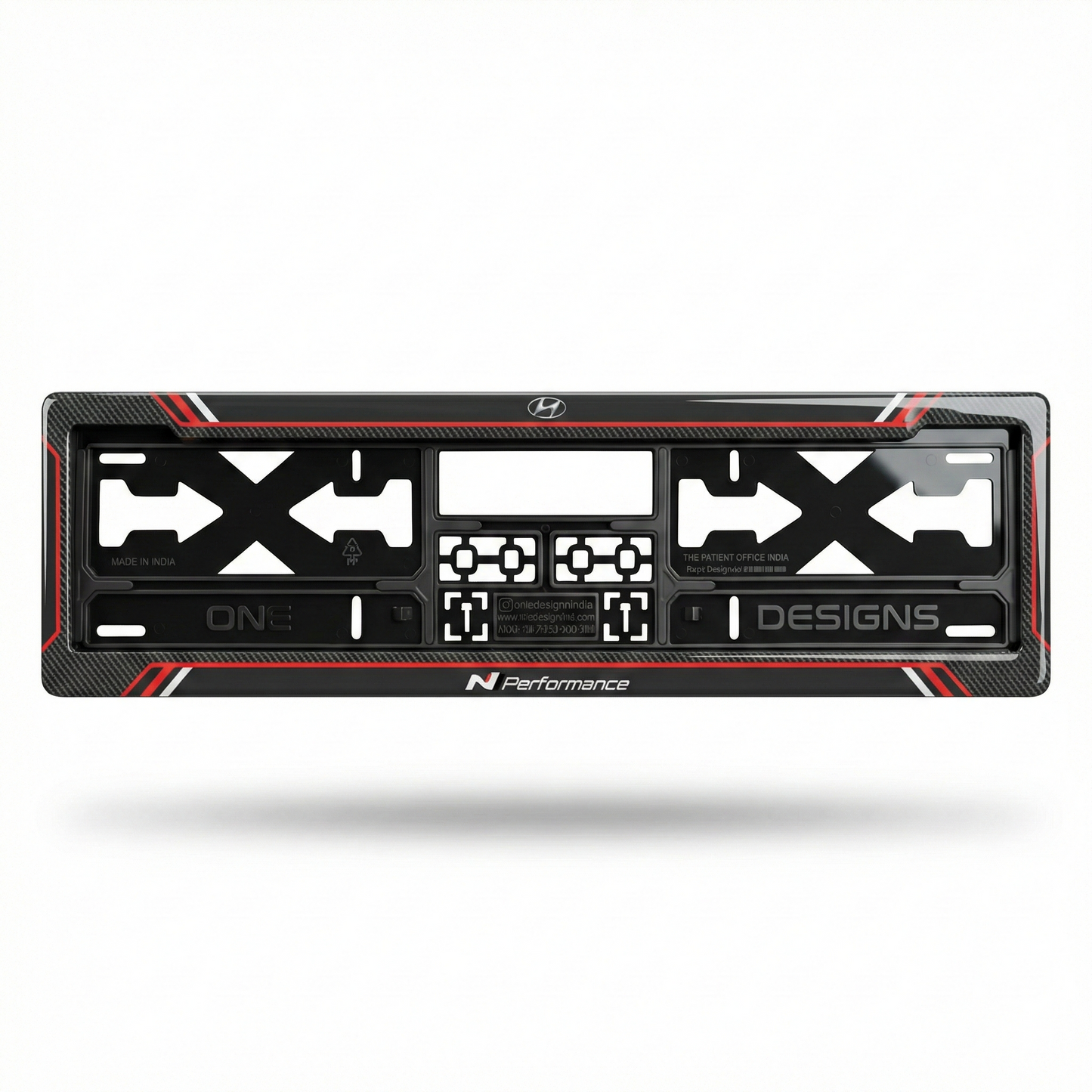 ONEDESIGNS Hyundai Edition Gel Number Plate Frame – Premium 3D Gloss Finish | Universal Fit for All Cars