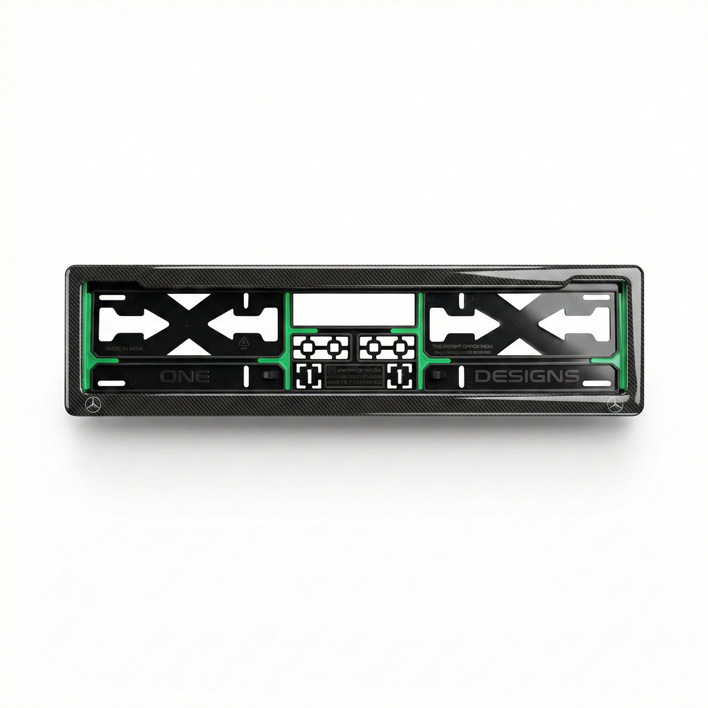ONEDESIGNS Mercedes-Benz Edition Gel Number Plate Frame – Premium 3D Gloss Finish | Universal Fit for All Cars