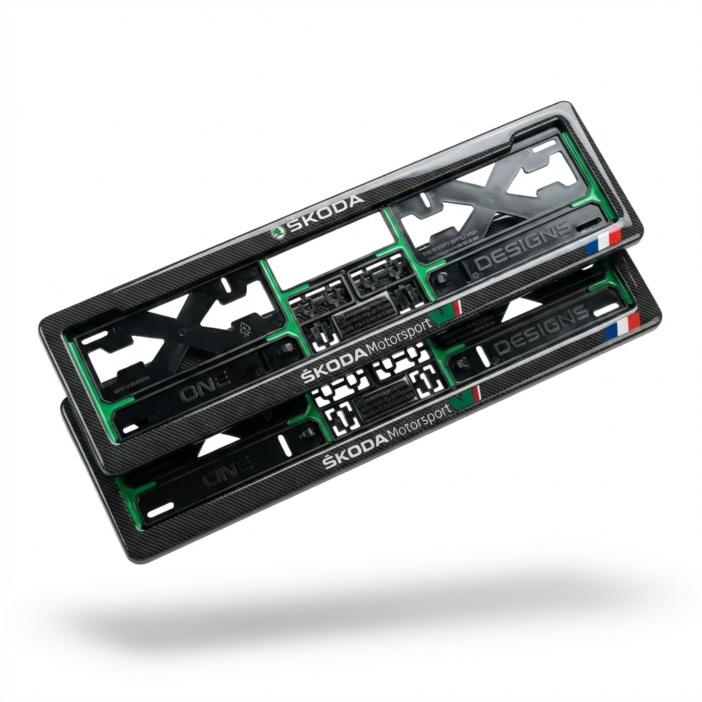 ONEDESIGNS Skoda Edition Gel Number Plate Frame – Premium 3D Gloss Finish | Universal Fit for All Cars